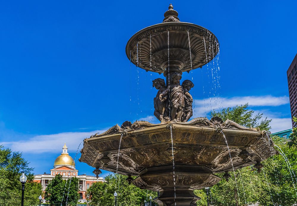 Brewer Fountain-Boston Common-State House-Boston-Massachusetts-Fountain cast in 1868 by Lenard-Mass